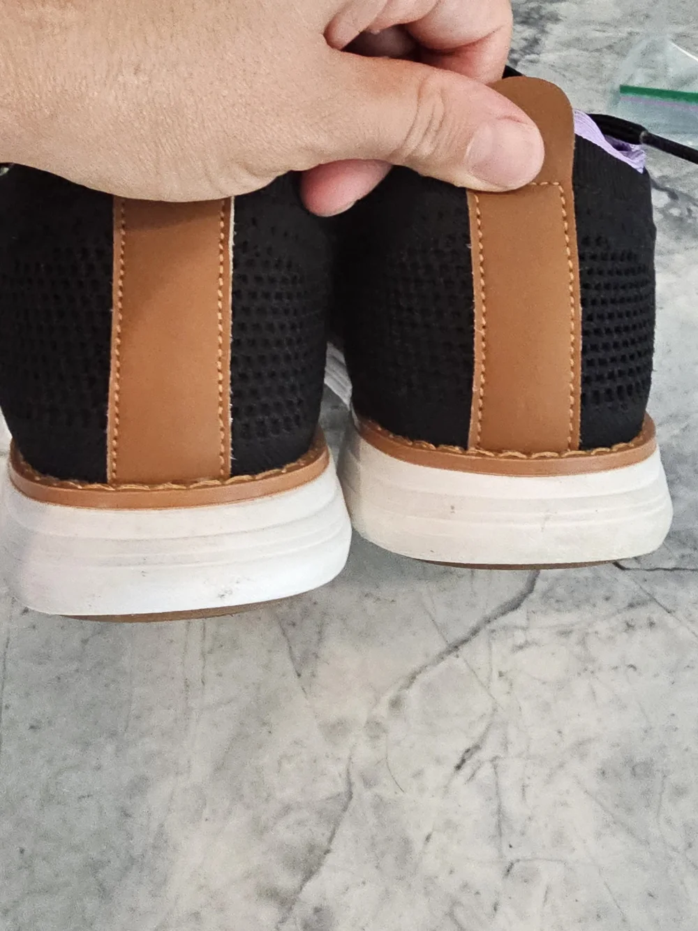 boys Black Knit Casual Shoes - Comfortable Lace-Up